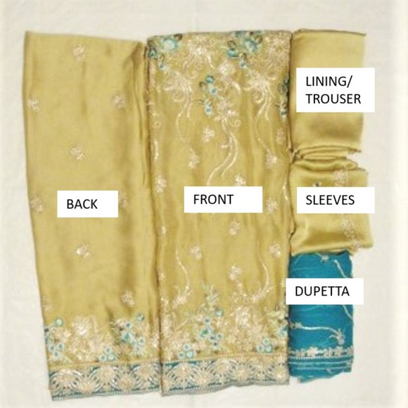 Woman's Unstitched Pakistani Suit. - Picture 2 of 2